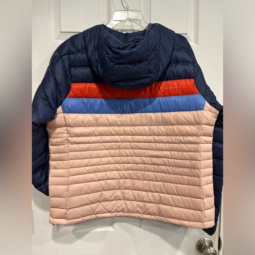 Cotopaxi Women's XL Fuego Hooded Down Jacket Ink Rosewood Pink Blue NWT - Picture 3 of 12